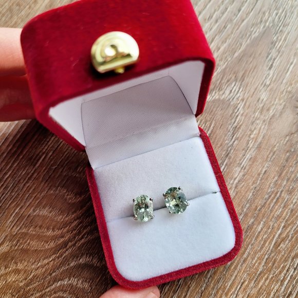 Afghan Natural Aquamarine Earrings set in 14 kt White Gold, 3.60 CT - Picture 5 of 6